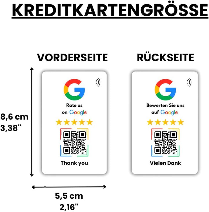 NFC - Google Bewertungskarten / Sofort einsatzbereit Voreingestellt