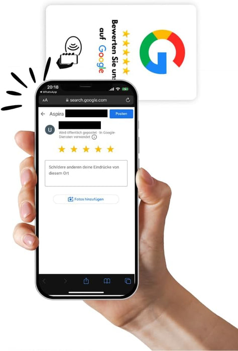 NFC - Google Bewertungskarten / Sofort einsatzbereit Voreingestellt