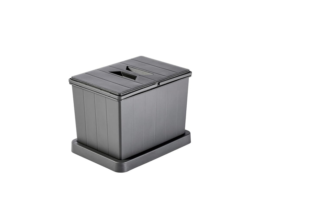Aspira Modularer Mülleimer für Schublade, Abfallsammler „Müllomatic MODUL 1“ | Kunststoffbehälter mit montierbarer Basis | Volumen: 1x16L | Mülltrennsystem | Höhe 298mm (MODUL 1)