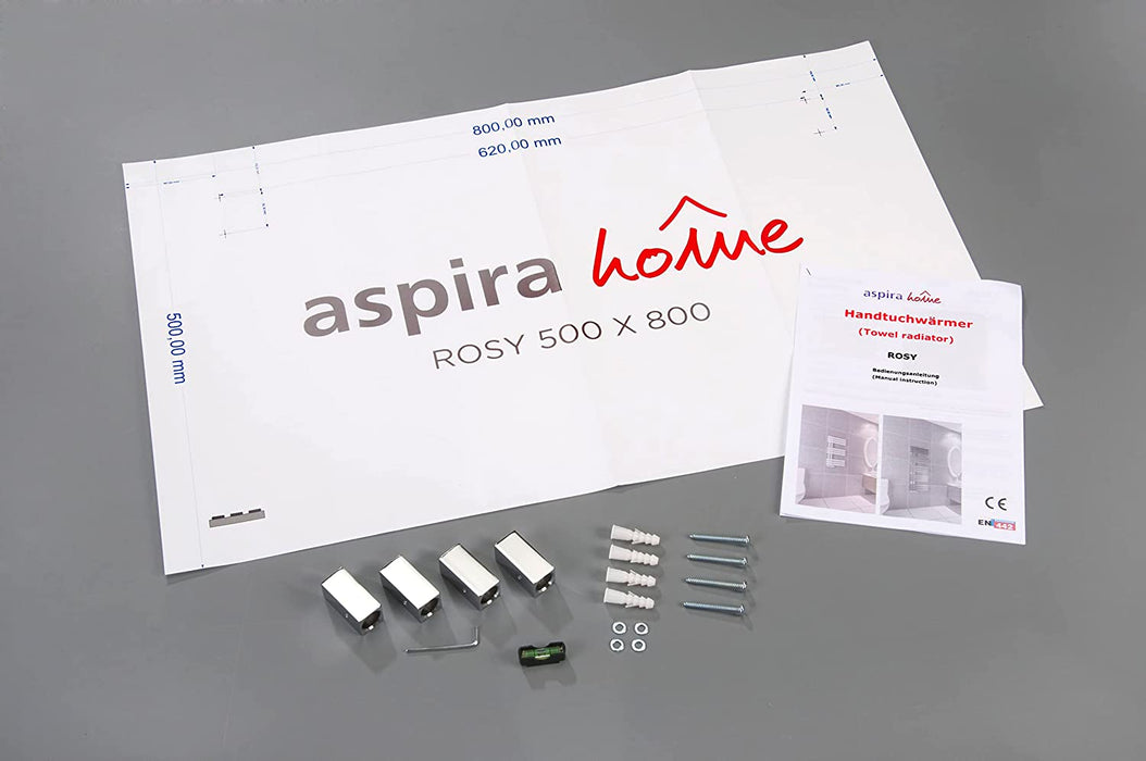 ROSY Badheizkörper verchromt mit Mittelanschluss