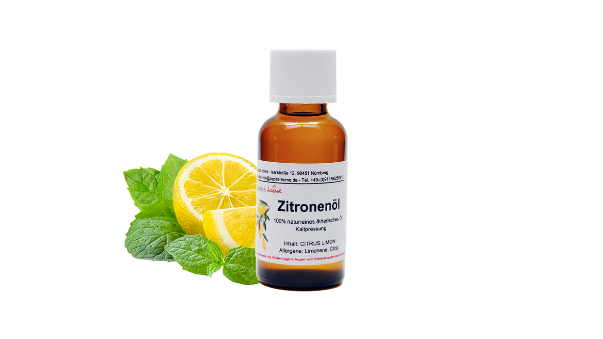 Zitronenöl Naturrein 30ml. Glasflasche Braun