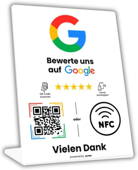 Google Bewertungsständer mit NFC & QR Code Smart Technik (WIR RICHTEN IHREN STÄNDER FÜR SIE EIN) Erhalten Sie mehr Rezensionen