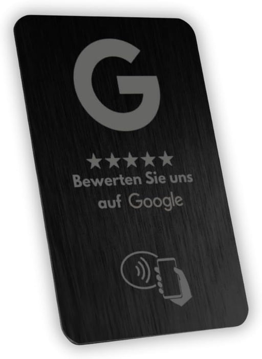 Aspira Home METALL SCHWARZ NFC Google Bewertungskarten OHNE LOGO Voreingerichtet