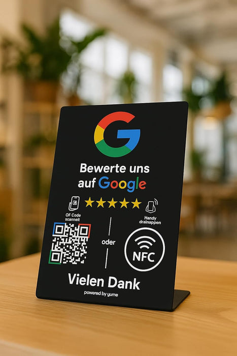 Google Bewertungsständer mit NFC & QR Code Smart Technik (WIR RICHTEN IHREN STÄNDER FÜR SIE EIN) Erhalten Sie mehr Rezensionen
