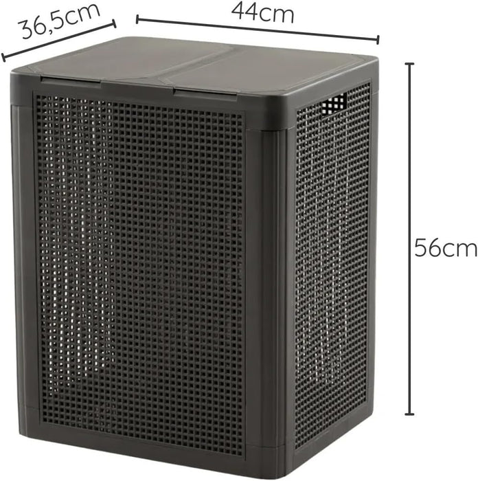 punkto. Smartdual Wäschekorb mit 2 Kammern – 84L – Wäschetrenner mit getrennten Deckeln – Moderner Wäschesammler mit Tragegriffen – Einfacher Aufbau – Anthrazit