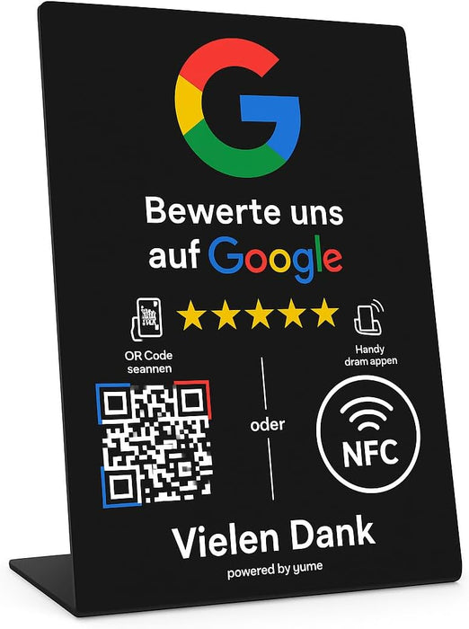 Google Bewertungsständer mit NFC & QR Code Smart Technik (WIR RICHTEN IHREN STÄNDER FÜR SIE EIN) Erhalten Sie mehr Rezensionen