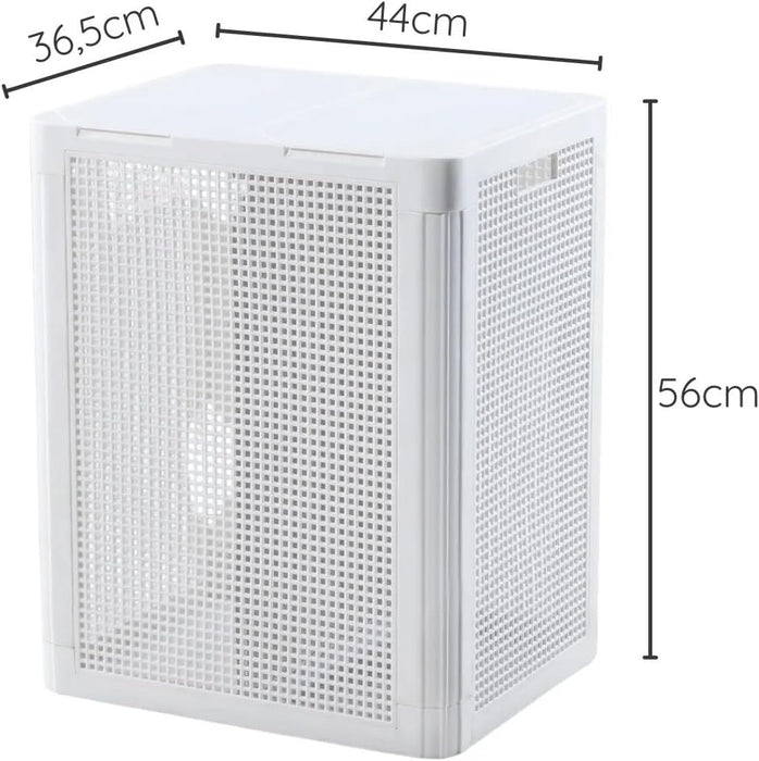 punkto. Smartdual Wäschekorb mit 2 Kammern – 84L – Wäschetrenner mit getrennten Deckeln – Moderner Wäschesammler mit Tragegriffen – Einfacher Aufbau – Weiß
