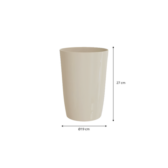 Aspira Home Dekorativer Papierkorb 3er Set – 6L Offener Mehrzweck-Eimer für Bad, Küche, Büro & Kinderzimmer, Ø19 × 27 cm, Weiß, Grau, Schwarz oder Beige