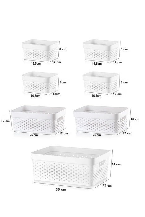 Aspira Home Aufbewahrungskörbe 7er Set – Hochwertige Kunststoffkörbe BPA-frei, stapelbar & nestbar – Modernes Design in Anthrazit, Weiß oder Sand – Für Bad, Küche & Haushalt