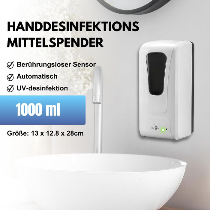 Aspira Home Automatischer Desinfektionsspender Sensorgesteuert Wandmontage für Desinfektionsmittel Seife Shampoo & Duschgel Präzise Dosierung Hygienische Pflege