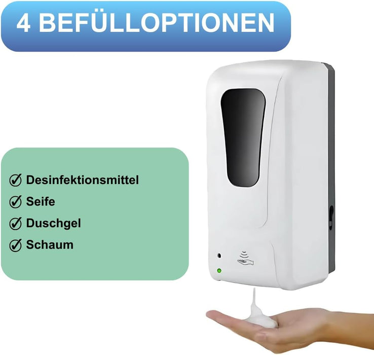 Aspira Home Automatischer Desinfektionsspender Sensorgesteuert Wandmontage für Desinfektionsmittel Seife Shampoo & Duschgel Präzise Dosierung Hygienische Pflege