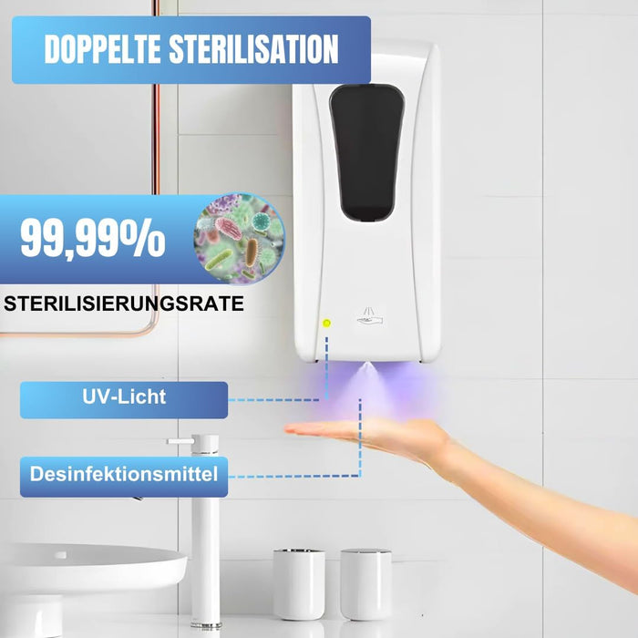 Aspira Home Automatischer Desinfektionsspender Sensorgesteuert Wandmontage für Desinfektionsmittel Seife Shampoo & Duschgel Präzise Dosierung Hygienische Pflege