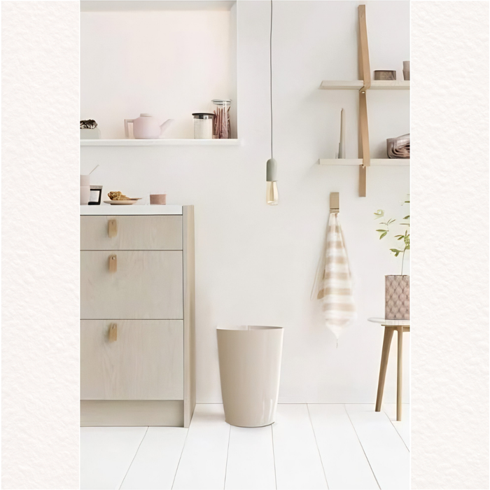 Aspira Home Dekorativer Papierkorb 3er Set – 6L Offener Mehrzweck-Eimer für Bad, Küche, Büro & Kinderzimmer, Ø19 × 27 cm, Weiß, Grau, Schwarz oder Beige