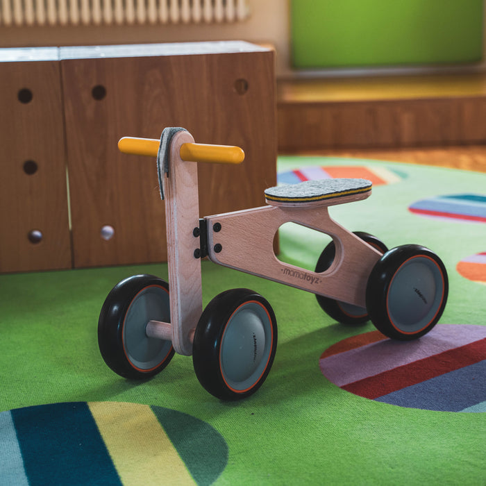 Mamatoyz MiniBike Holz-Laufrad für Kinder ab 15 Monaten – Balance Bike mit Filzsitz