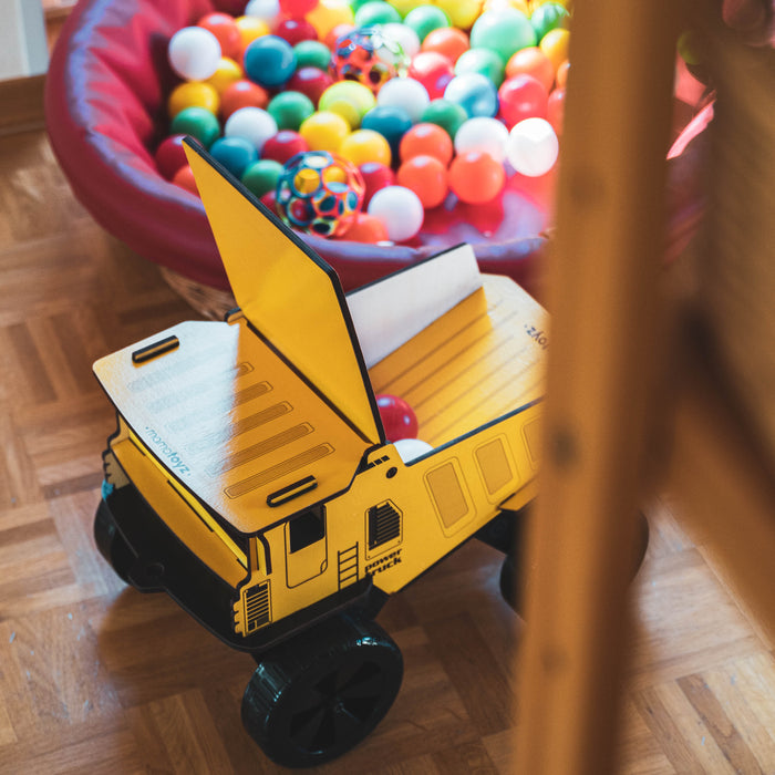 Mamatoyz BamBam Holz-Laster – 2-in-1 Holzspielzeug mit Stauraum ab 3 Jahren
