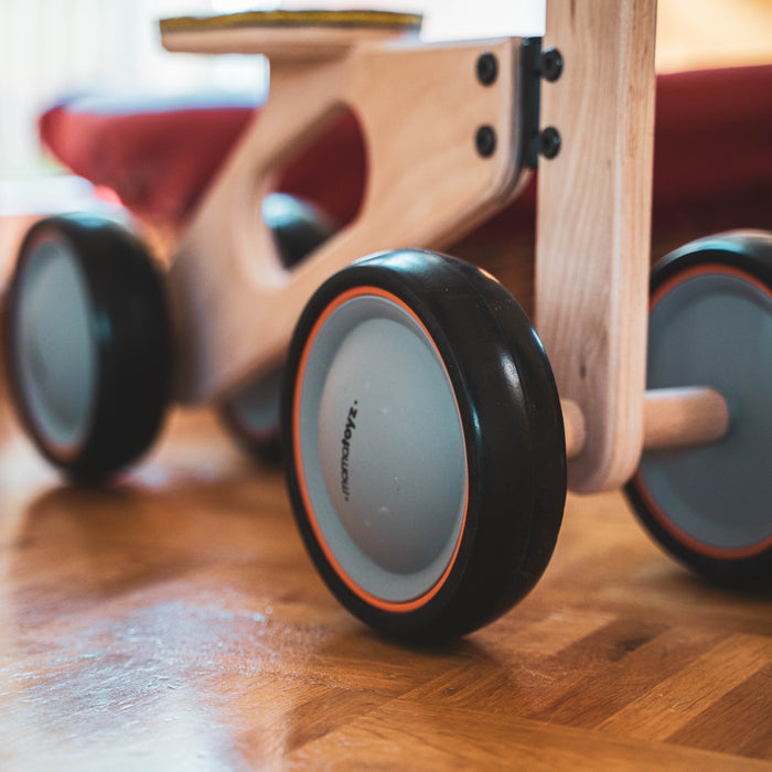 Mamatoyz MiniBike Holz-Laufrad für Kinder ab 15 Monaten – Balance Bike mit Filzsitz