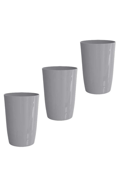 Aspira Home Dekorativer Papierkorb 3er Set – 6L Offener Mehrzweck-Eimer für Bad, Küche, Büro & Kinderzimmer, Ø19 × 27 cm, Weiß, Grau, Schwarz oder Beige