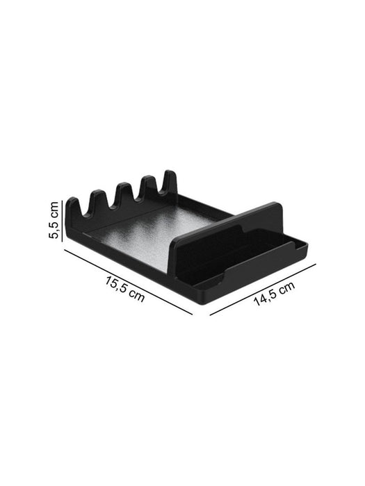 Aspira Home 3-teiliges Küchen Organizer Set – Abtropfgestell aus Aluminium & Kunststoff mit Löffelablage & Schwammhalter, rostfrei, Schwarz oder Weiß, 33 × 43 × 15 cm