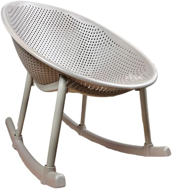 Schaukelstuhl im skandinavischen Design aus wetterfestem Kunststoff – Ergonomisch & stilvoll für Garten, Terrasse & Balkon – Erhältlich in Weiß, Anthrazit & Sandfarben