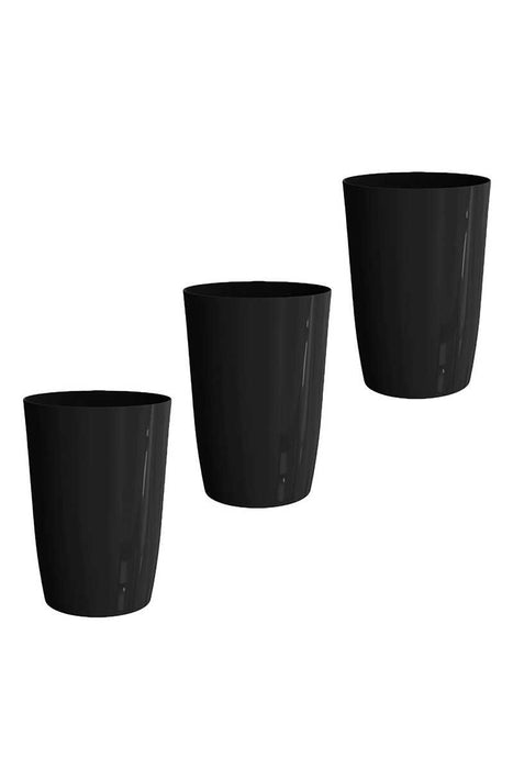 Aspira Home Dekorativer Papierkorb 3er Set – 6L Offener Mehrzweck-Eimer für Bad, Küche, Büro & Kinderzimmer, Ø19 × 27 cm, Weiß, Grau, Schwarz oder Beige