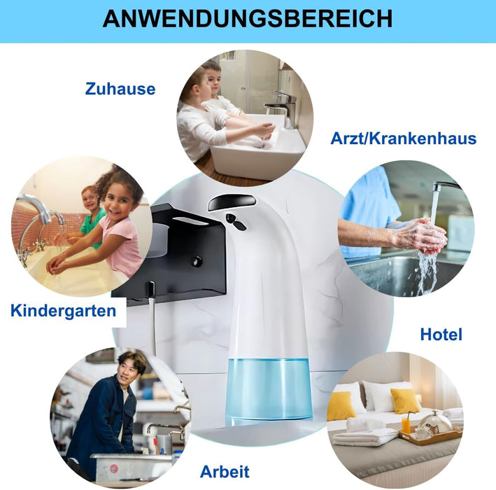 Automatischer Seifenspender – Berührungslos mit Sensor | Für Desinfektionsmittel, Shampoo, Duschgel & Seife | 350 ml Fassungsvermögen | Ideal für Zuhause, Büro & öffentliche Bereiche – Aspira Home