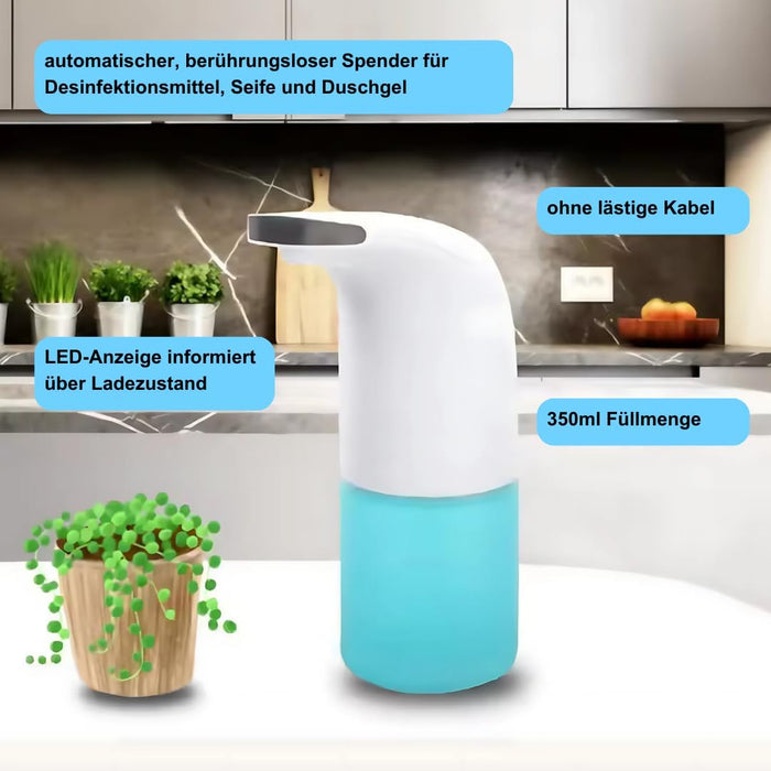 Automatischer Seifenspender – Berührungslos mit Sensor | Für Desinfektionsmittel, Shampoo, Duschgel & Seife | 350 ml Fassungsvermögen | Ideal für Zuhause, Büro & öffentliche Bereiche – Aspira Home