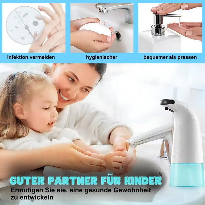 Automatischer Seifenspender – Berührungslos mit Sensor | Für Desinfektionsmittel, Shampoo, Duschgel & Seife | 350 ml Fassungsvermögen | Ideal für Zuhause, Büro & öffentliche Bereiche – Aspira Home