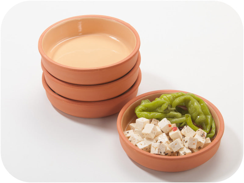 Tapas-Vorspeise-Meze Schale, rund 450ml, 16x4cm, Glasiert/Natur, 6´er Set