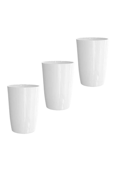 Aspira Home Dekorativer Papierkorb 3er Set – 6L Offener Mehrzweck-Eimer für Bad, Küche, Büro & Kinderzimmer, Ø19 × 27 cm, Weiß, Grau, Schwarz oder Beige