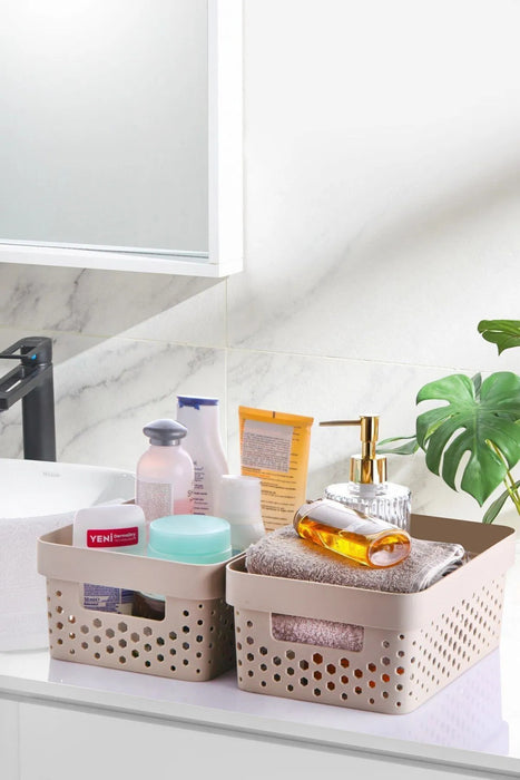 Aspira Home Aufbewahrungskörbe 7er Set – Hochwertige Kunststoffkörbe BPA-frei, stapelbar & nestbar – Modernes Design in Anthrazit, Weiß oder Sand – Für Bad, Küche & Haushalt
