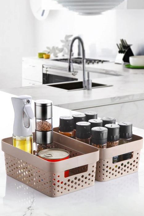 Aspira Home Aufbewahrungskörbe 7er Set – Hochwertige Kunststoffkörbe BPA-frei, stapelbar & nestbar – Modernes Design in Anthrazit, Weiß oder Sand – Für Bad, Küche & Haushalt